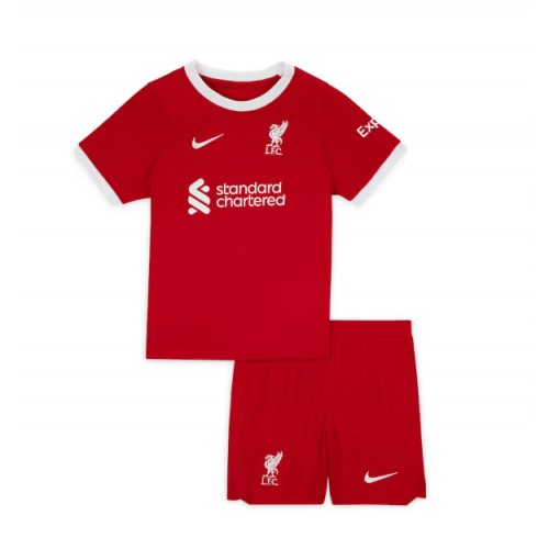 Fotballdrakt Barn Liverpool Hjemmedraktsett 2023-24 Kortermet (+ Korte bukser)